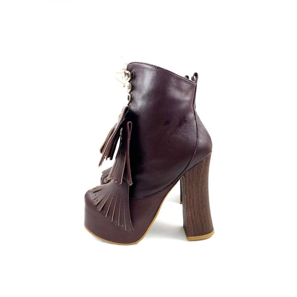 Brand new 2012 super platform brown leather Mary Jane tassel boots - Picture 15 of 15